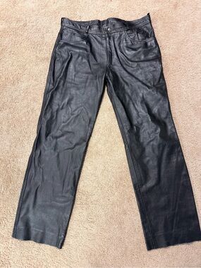 Xelements Advanced Motorcycle Black Leather Pants Mens Size 40 Thick Heavy NWOT